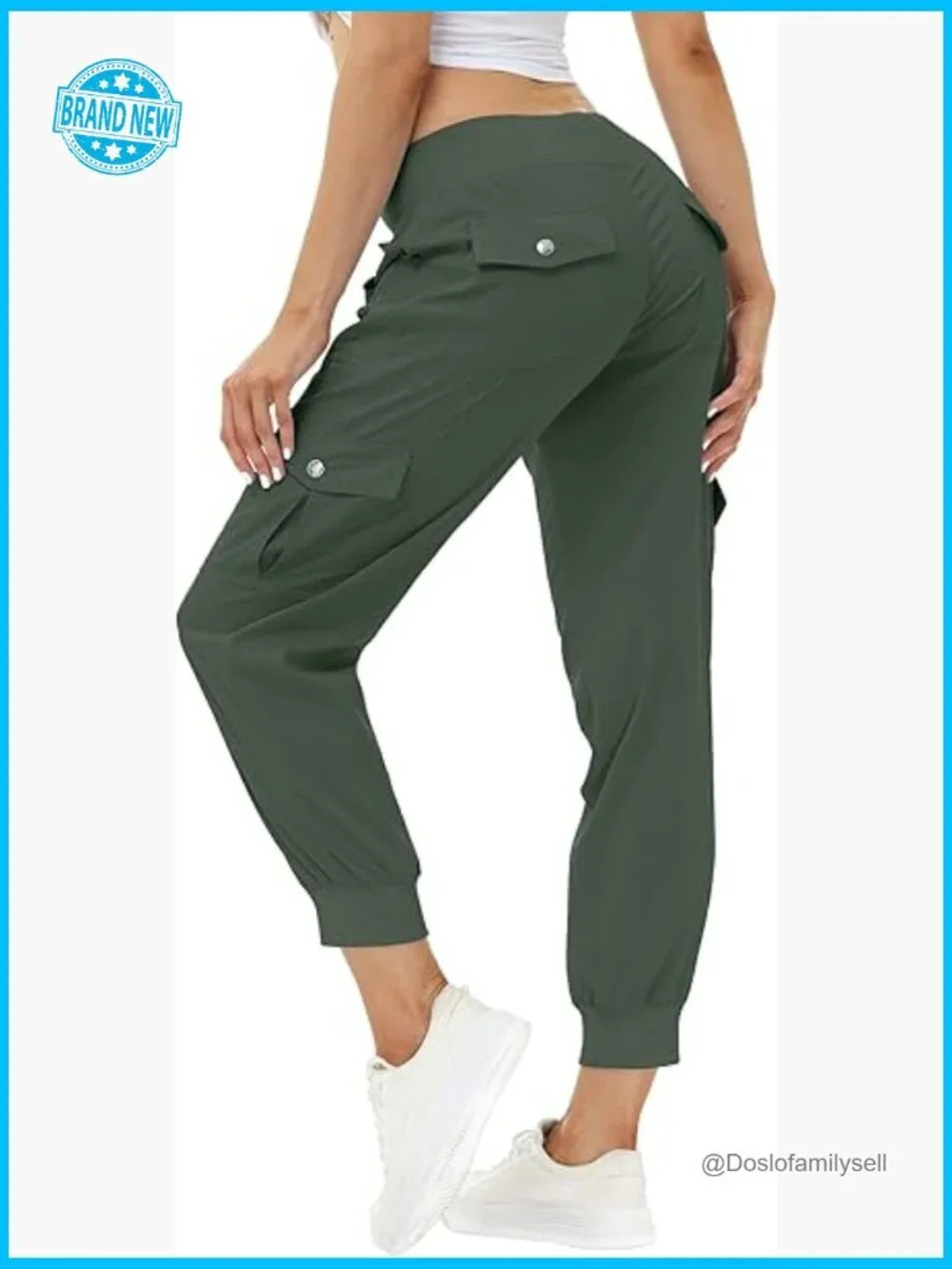 Lightweight Hiking Cargo Pants with Pockets Quick Dry Joggers Elastic Waist